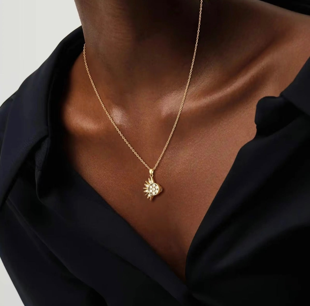 14K & 925 Silver Sun & Moon Magnetic Necklace