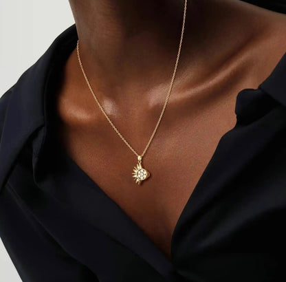 14K & 925 Silver Sun & Moon Magnetic Necklace